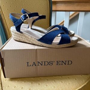 Classic Land’s End Suede Chestnut Sandals, 9
